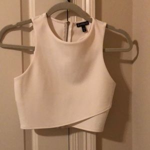 EXPRESS Cream Zip-Up Crop Top Size XS